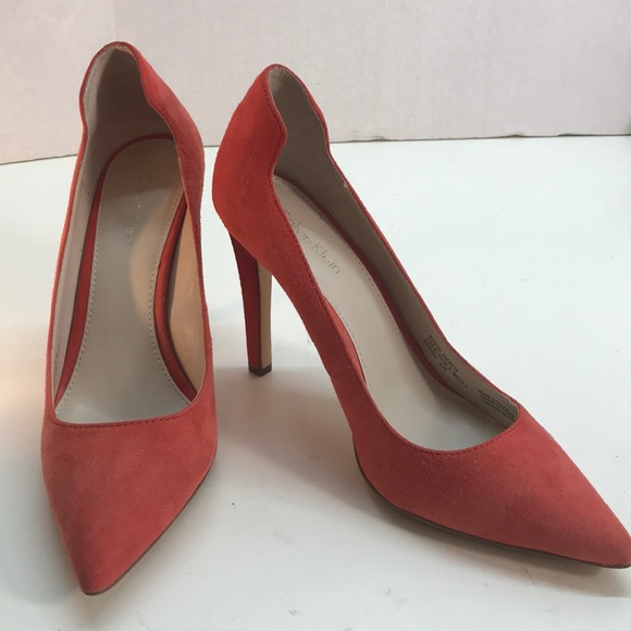 Calvin Klein Shoes - Calvin Klein Peach Suede-like PointedToe Pumps 5